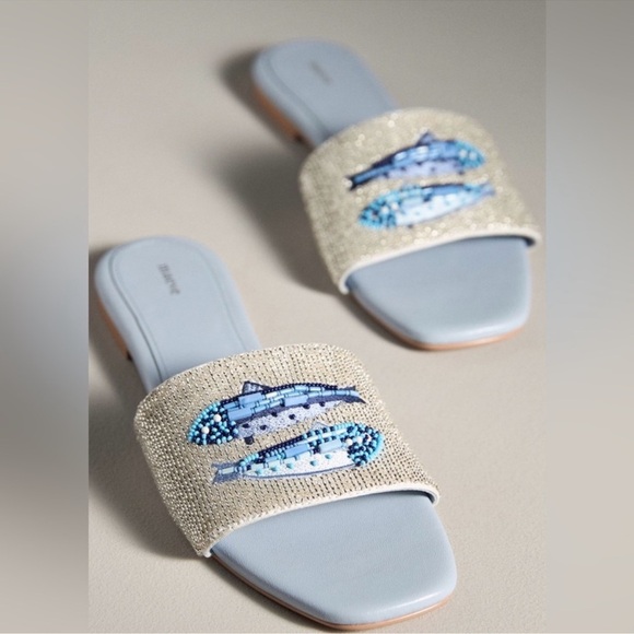 NIB Anthropologie MAEVE Sardine Beaded Slide
Sandals By In Blue Size: 5/5.5 - Picture 3 of 8